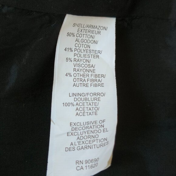 Mac & Jac Ruffle Collar Lightweight Coat | Black & White | Size L - Picture 7 of 9